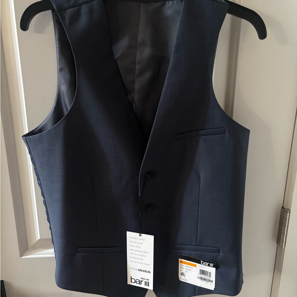 Bar III Men's Dark Blue Suit Vest